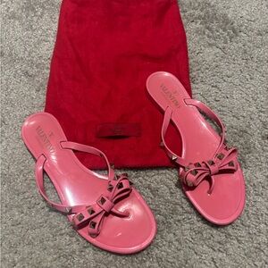 Valentino Pink Bow Sandals